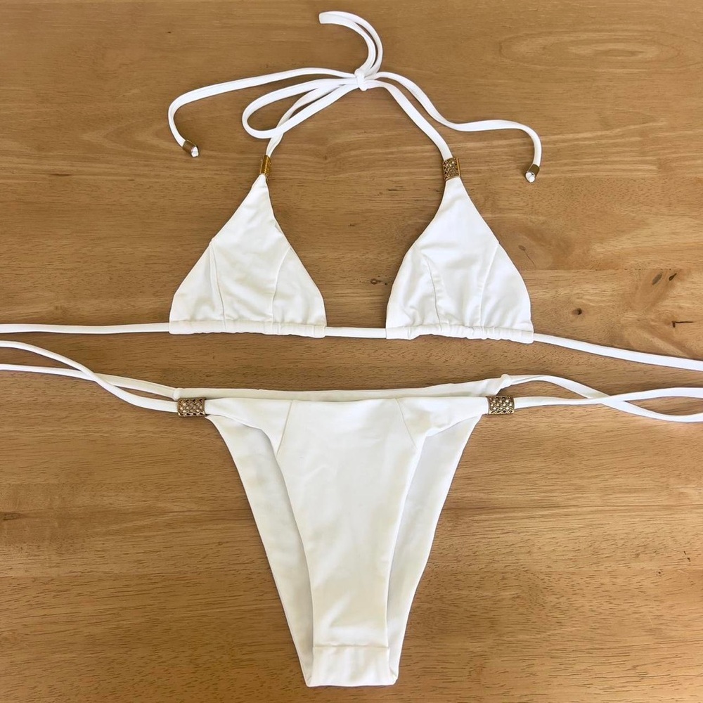 Michaela Wain Swim White & Gold Bikini